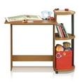 thumbnail image 6 of Furinno Engineered Wood Compact Computer Desk with Shelves in Light Cherry/Black, 6 of 6