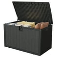 thumbnail image 3 of Kicctian 130 Gallon Resin Outdoor Storage Box with Hydraulic Soft-Close,Black Waterproof Lockable Cabinet for Patio Furniture, Cushions, Garden Tools & Pool Supplies, UV & Water Resistant, 3 of 8