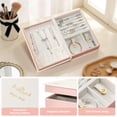 thumbnail image 5 of Casegrace Diary Jewelry Box With Magnetic Lock Leather Double Side Organizer For Women Girls Earrings Ring Necklace Storage Case, 5 of 8