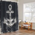 thumbnail image 6 of Summer Nautical Shower Curtains for Bathroom, Watercolor Ocean Anchor Pattern Retro Black Washable Fabric Shower Curtain with Hooks Waterproof Bathroom Decor Sets, 48 x 72 Inches, 6 of 9