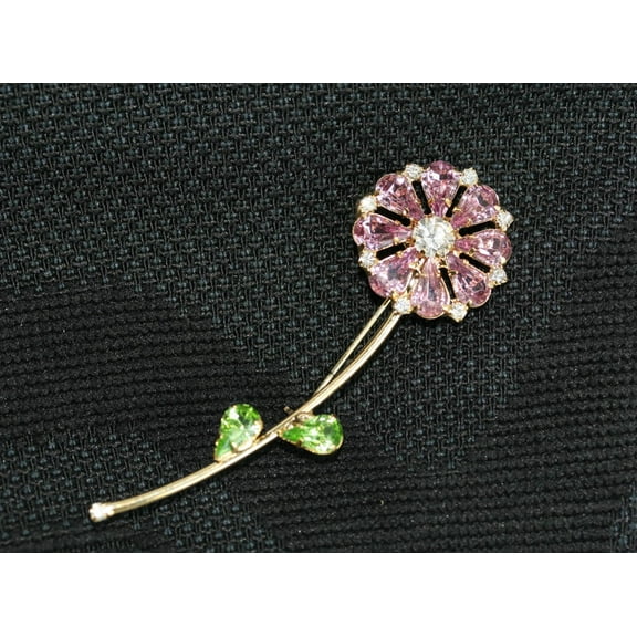 Just Love Jewels Daisy Brooch, Pink Crystal Floral Flower Pin