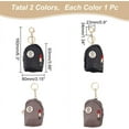 thumbnail image 2 of 2 Colors PU Leather Coin Purse Keychain Mini Wallet Keychain Small Backpack Coin Pouch Pendant Charm Zip Bag with Lipstick Printed for Change Keys Earphone Lipstick Storage Coffee+Black DIY, 2 of 8