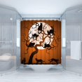 thumbnail image 2 of Halloween Shower Curtain Black Cat Dead Tree Full Moon Orange Witchy Spooky Happy Halloween Gothic Night 36" Wx72 H Bathroom Decor Curtain with Hooks, 2 of 4