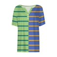 thumbnail image 5 of Fiudx Ofertas y Liquidaciones Top/Camisa con Cuello En V y Manga Corta con Estampado de Rayas para Mujer, 5 of 5