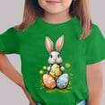 thumbnail image 1 of Blusas y camisas de manga corta con cuello redondo Camiseta estampada de manga corta de Pascua para niños Cuello redondo Manga corta Casual Versátil Para niñas Niños Top de poliéster, 1 of 5