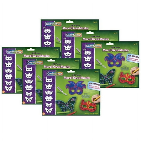 UPC: 0194629082476 | Creativity Street Die-Cut Paper Masks Mardi Gras Assortment 24 Pieces Per Pack 6 Packs
