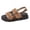 Brown, variant on Women's Buckle Denim Platform Sandals Open Toe Slide Slingback Sandals Summer Fashion Walking Shoes Brown 8