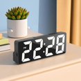 thumbnail image 1 of Reloj despertador digital sencillo con pantalla LED grande y diseño moderno. Incluye múltiples funciones para escritorio, mesita de noche, estudio, cocina y espejo., 1 of 5