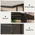 thumbnail image 4 of Extendable Outdoor Patio Dining Table, 63"-94.5" Grey Wood-Grain DPC Top with Aluminium Edging & Steel Frame, Seats 6-8, Stable Garden Table for Backyard, Deck or Terrace, 4 of 7