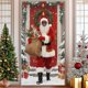 thumbnail image 5 of Decoraciones de Navidad Al Aire Libre Cortinas de Puerta de Navidad Banderas Foto Al Aire Libre Decoración de Fondo de Papá Noel Y Cachorro Tela Colgante Decoraciones Al Aire Libre de Navidad, 5 of 6