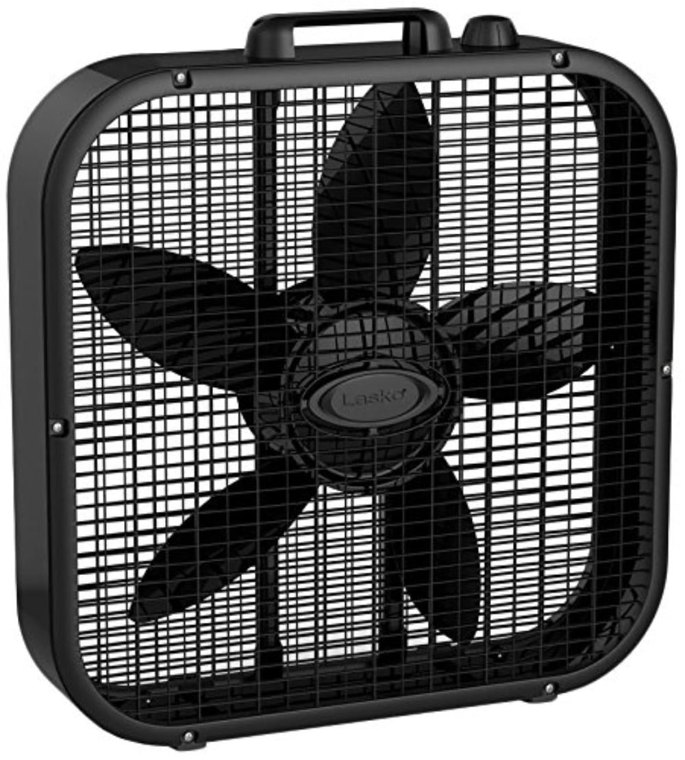 B20401 Decor Box Fan, 20", Black, Slim 20 inch box fan provides high