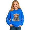thumbnail image 3 of Tiweut Boys Girls Highland Cow Hoodies Sherpa Lined Cute Long Sleeve Pullover Western Sweatshirt Tops,Blue1,5-6 Y, 3 of 8