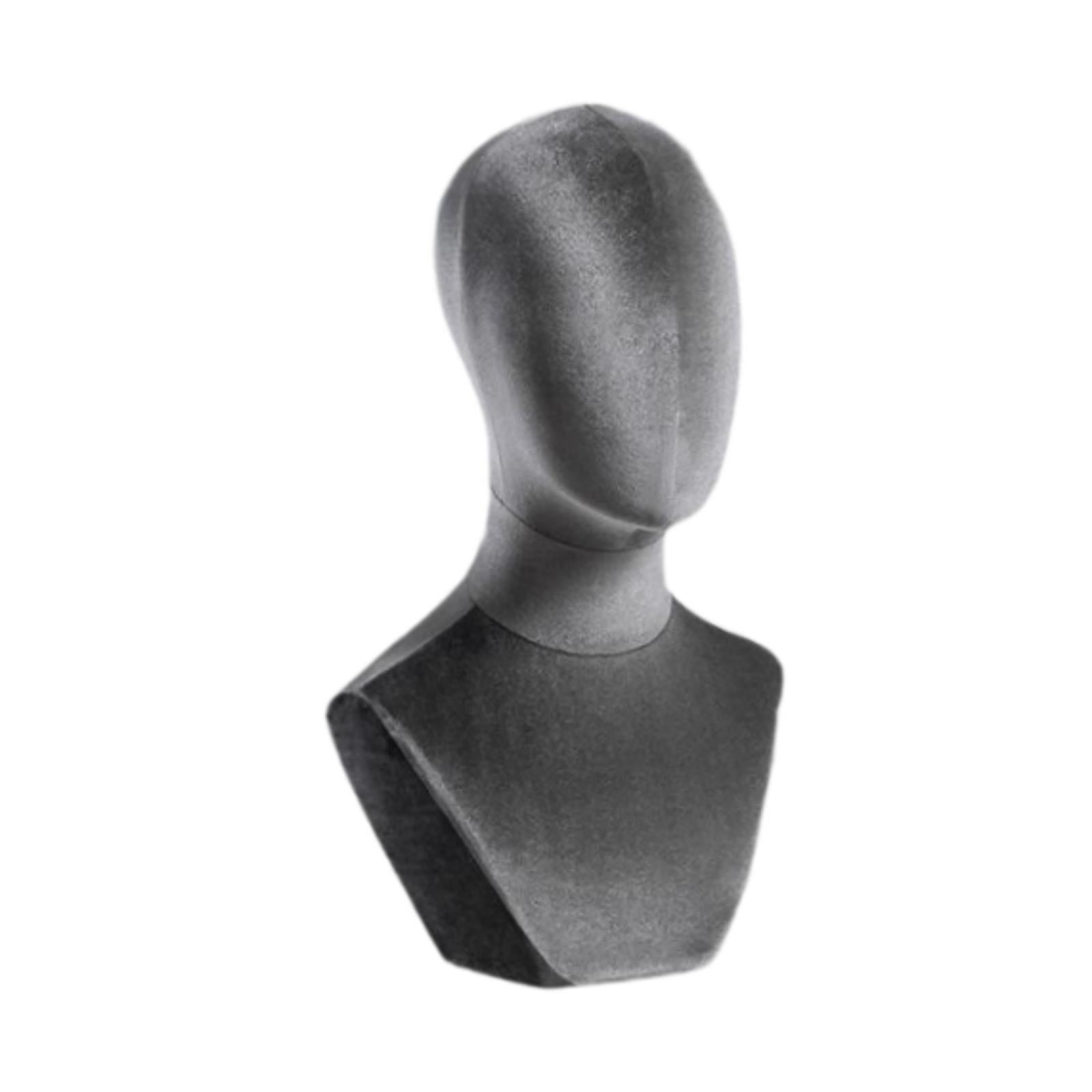 Serenable Bust Mannequin Head Versatile Holder for Headdress Commercial Use Hats Grey