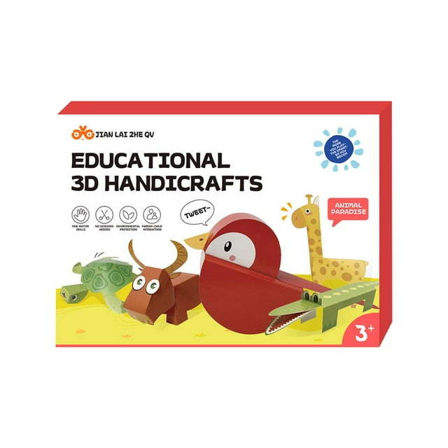 LZYWOD Fun Paper Cutting Kit For Kids 3D Handmade Origami Book Focus Training Cutting Kindergarten Childrens Tool Paper Craft Book,Fun paper 3d kit Set crafts Craft book, 3d paper 3d 3D fun 3d Su
