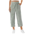 thumbnail image 4 of GigrtiJin Striped Capris Pants for Womens High Waisted Loose Cropped Pants Straight Leg Casual Beach Vacation Capris Pants with Pockets, 4 of 5