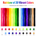 thumbnail image 2 of Pipe Cleaners Craft, 1000PCS Pipe Cleaners Bulk for Arts and Crafts Supplies Multi-Color Chenille Stems DIY Flower Project Room Decor,Christmas Decorations Creative Toys Gift (12inch*6mm,20colors), 2 of 6