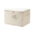 thumbnail image 1 of Boîte de Rangement en Tissu Coton et Lin Anti-Poussière pour Vêtements et Couettes avec Poignée pour Chambre, 1 of 5