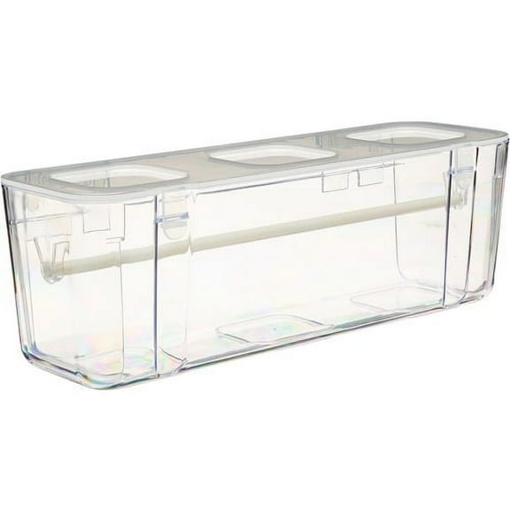 Deflecto Ribbon Dispenser - 4.4" Height x 13.3" Width x 4.2" Depth - Desktop - Lid, Portable, Stackable, Wall Mountable - Clear - Plastic, Polypropylene - 1 Each | Bundle of 2 Each