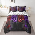 thumbnail image 2 of Castle Fairy Abstract Hexagon Gamepads Bedding Comforter Set,Video Game King Bedding Sets, 2 of 8
