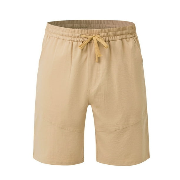 Pantalones cortos ligeros y holgados para hombre: color liso, transpirables, ocio/playa, primavera/verano