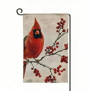 PHYHOO Winter Welcome Cardinal Garden Flags,Christmas Cardinal Yard Flags,Small Xmas Garden Flag,Outdoor Seasonal Decor for Farmhouse Holiday Gift White