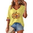 thumbnail image 7 of mgoYE Halloween Shirts for Women Plus Size Family Halloween Thanksgiving Tops Casual Thankful Pumpkin Turkey Graphic Tees Women T Shirts, 7 of 7
