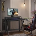thumbnail image 2 of Giantex Gaming Desk, Computer Workstation w/Cup & Headphone Holder, Socket of 3-Outlet & 2 USB Ports, Multifunctional Writing Desk for Home Office, 2 of 8