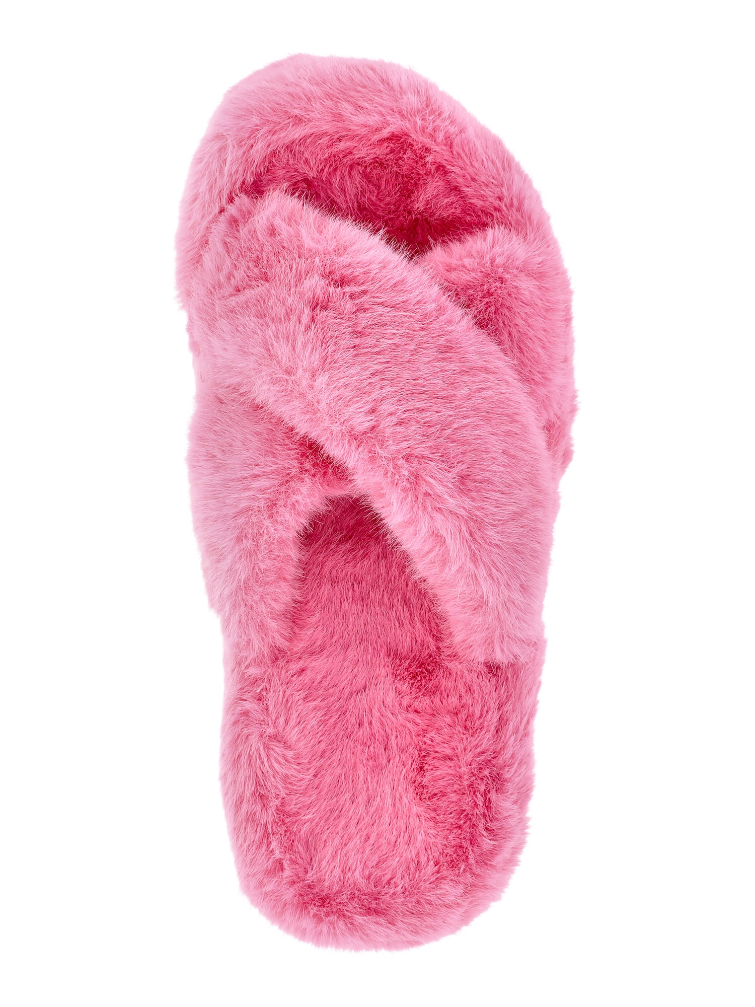 No Boundaries Women's Faux Fur Platform X-Band Slippers