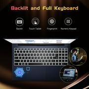 15.6-FHD-Laptop,Student-Laptop with Backlit Keyboard Fingerprint 16GB RAM 1TB SSD Intel Pentium Quad Core N100 Processor (Up to 3.4GHz）Business-Laptop,Computer， Win11,Blue