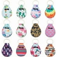 thumbnail image 2 of 12Pcs Coin Holder Keychain Teardrop Keyring Storage Pouch for AA Challenge Coins Universal Medallion Keychains with 12Styles Neoprene Keyring Pouch for Souvenir and Collectible, 2 of 7