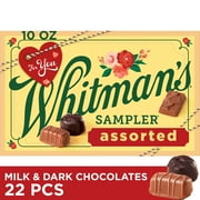Whitman's Sampler Valentine's Day Assorted Milk & Dark Chocolate Candy Gift Box, 10 oz.