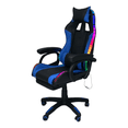 thumbnail image 3 of Silla Gamer Led RGB Ergonomica con Masajeador, descansa pies, reclinable y cabecera Azul con Negro, 3 of 9