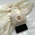 thumbnail image 3 of Bolso bandolera de paja con cremallera informal para mujer a la moda para regalo (blanco), 3 of 8