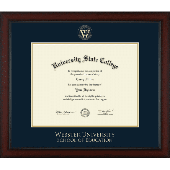 Webster University School of Education Diploma Frame, Document Size 13.75" x 10.75"