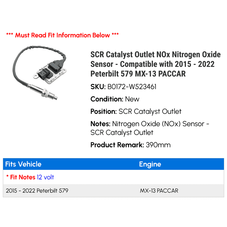 noa 2021 SCR Catalyst Outlet NOx Nitrogen Oxide Sensor - Compatible