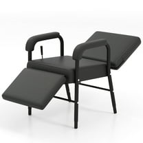 Artist Hand Barber Salon Reclining Shampoo Chair with Leg Support (Black)