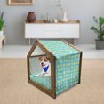 thumbnail image 3 of Yellow and Blue Pet House, Fresh Lemon Slices Fruit Happy Summer Sun Exotic Vacation Holiday Joy, Outdoor & Indoor Portable Dog Kennel with Pillow and Cover, 5 Sizes, Sky Blue Yellow, by Ambesonne, 3 of 5