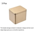 thumbnail image 3 of Metal Estaño Caja, 3uds 3.9 x 3.15 x 3.31 Rectangular Vacío Hojalata Almacenamiento Contenedores con Tapas, Dorado Tono, 3 of 5