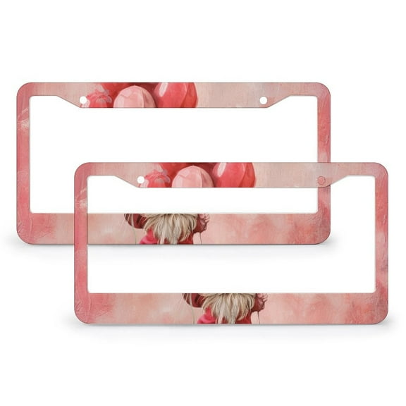 License Plate Cover Gnome With Balloons Customized Decor Car Tag 2 Pcs Set Mom Mama Mother's Day Aluminum License Plate Frames for Women Men US Vehicles Standard