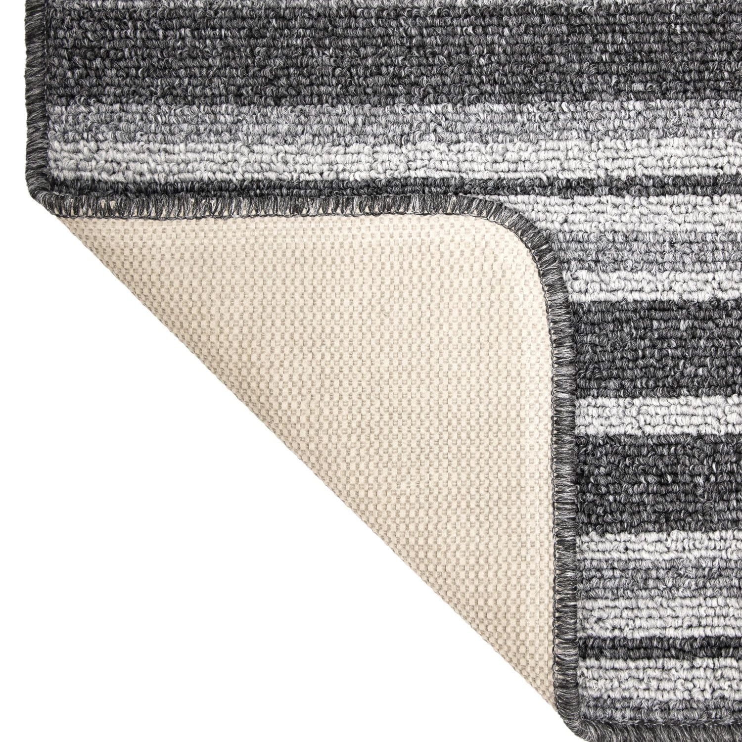 Tapis tufté rayé gris Linden de 2 x 4 pi