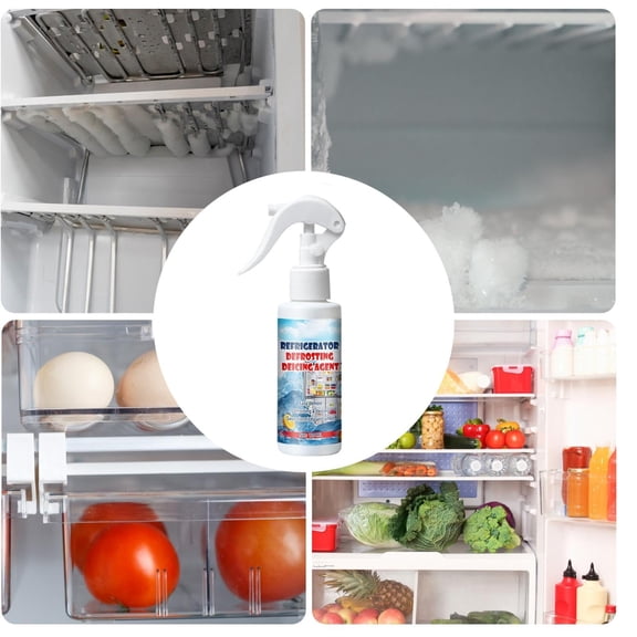 Food Safe Freezer Defrost Spray 120ml, Fast Ice Frost Melting Remover, Multipurpose Deicing Spray for Refrigerator Cooler Car Locks Household Supply