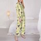 thumbnail image 3 of Balery Green And Purple Grapes Conjunto de Pijama con Estampado para Mujer, Conjunto de Dos Piezas con Manga Larga, Ropa de Dormir Suave con Bolsillos, Pijamas Cómodos-Medium, 3 of 7