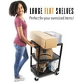 thumbnail image 5 of Stand Steady Tubstr 3 Flat Shelf Printer Cart, Compact and Heavy-Duty Utility Storage - Supports up to 300 lbs, Great for Home, Office, Warehouse, 28 x 18 in Tool Table, Moves Cargo Easily (Black), 5 of 9