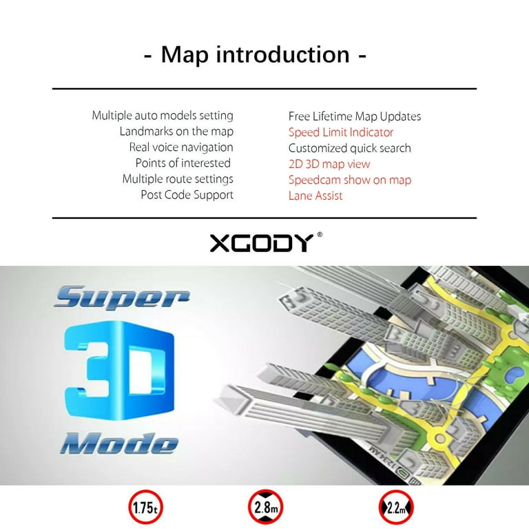 IOTWE 7 Inch,Truck GPS Navigation for Car,2023 Map with Free