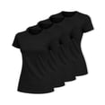 thumbnail image 1 of Knite Paquete 4 Playeras Mujer Algodon Basica Casual Negra Cuello Redondo, 1 of 6
