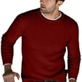 thumbnail image 5 of Entyinea Men's Crewneck Sweater Soft Casual Sweaters for Men Classic Pullover Sweaters with Ribbing Edge,Red 3XL, 5 of 5