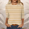 thumbnail image 2 of Taqqpue 3/4 Sleeve Shirts for Women Plus Size Casual Round Neck Striped Printed Tee T-Shirts Pullover Blouses Oversized Sweatshirts Casual Comfy Tunic Tops, 2 of 3