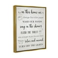 thumbnail image 3 of Stupell Industries In This Home Bathroom Rules Graphic Art Metallic Gold Floating Framed Canvas Print Wall Art, Design by Natalie Carpentieri, 3 of 8