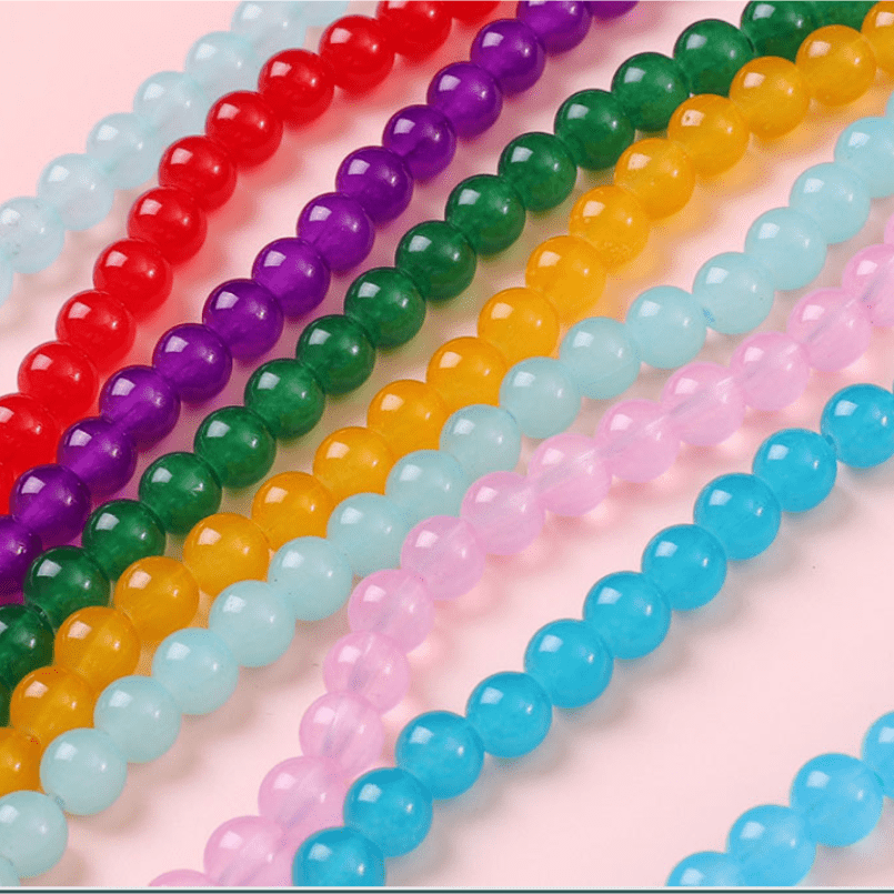 Kabuer Glass Beads Jewelry Making, Crystal Beads for Bracelets, Jewelry Making Crystal Gemstone Beaded Bracelets Kit with Accessories?8mm Round 24Colors?480+