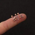 thumbnail image 5 of 1Pair Women Single Letter Stud Earring for Women Fashion Jewelry Korean Letter 20G Stainless Steel Piercing Stud Earrings, 5 of 6